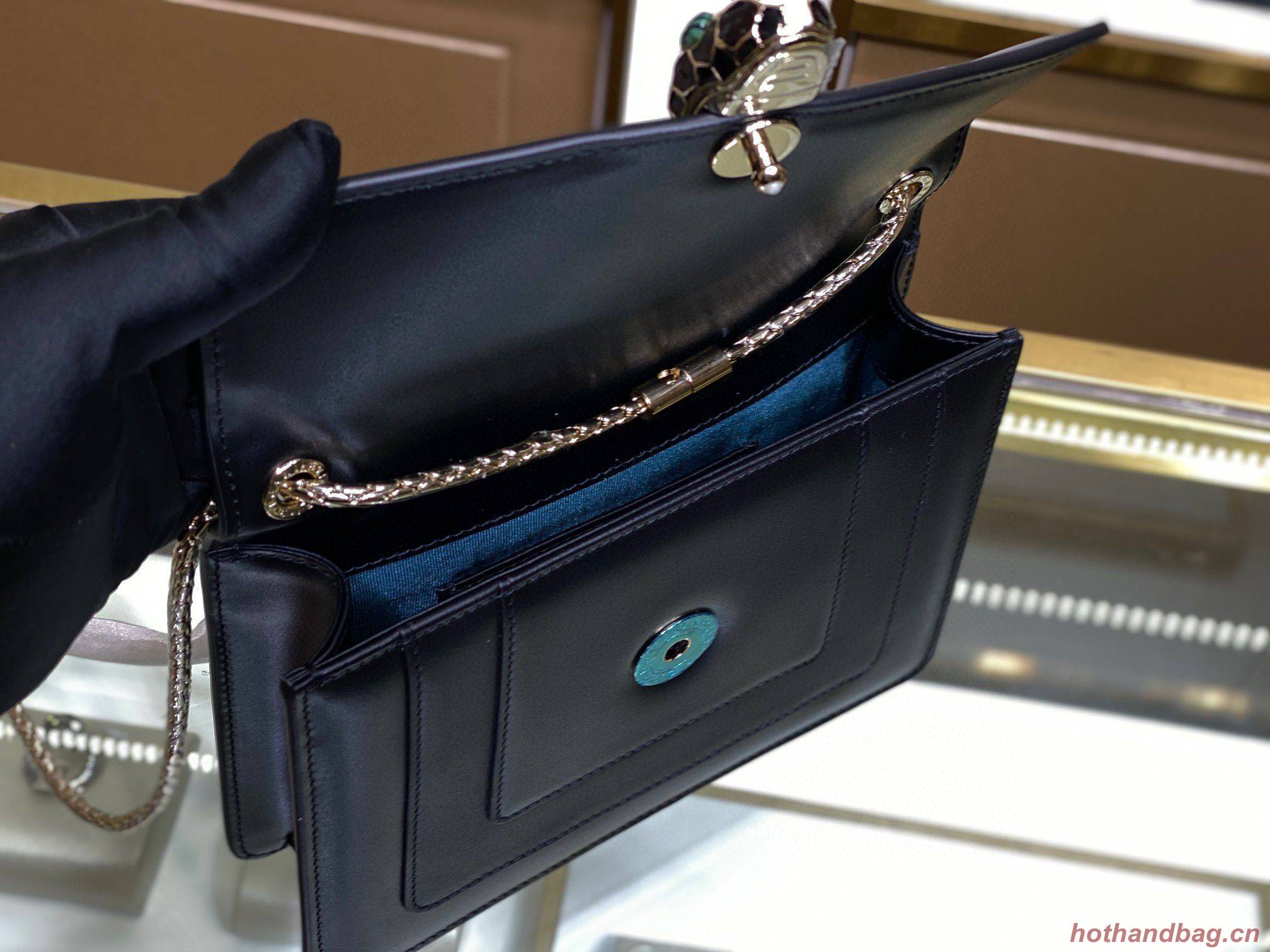 BVLGARI mini Serpenti Forever Shoulder Bag Calfskin Leather 35107 Black BVLGARI mini Serpenti Forever Shoulder Bag Calfskin Leather 35107 Black