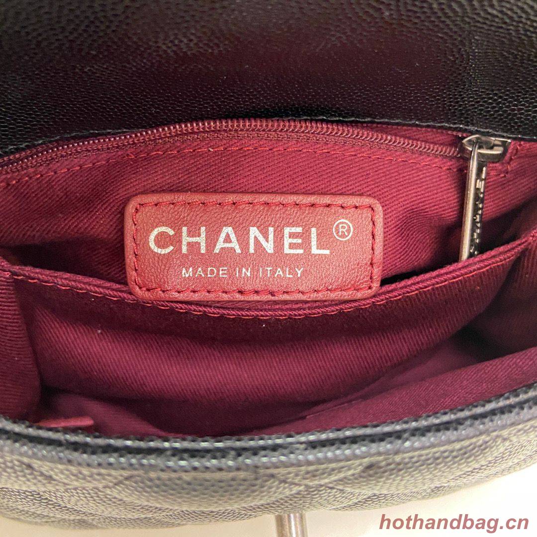 Chanel coco mini flap bag with top handle AS2215 black&Silver-Tone Metal Chanel coco mini flap bag with top handle AS2215 black&Silver-Tone Metal