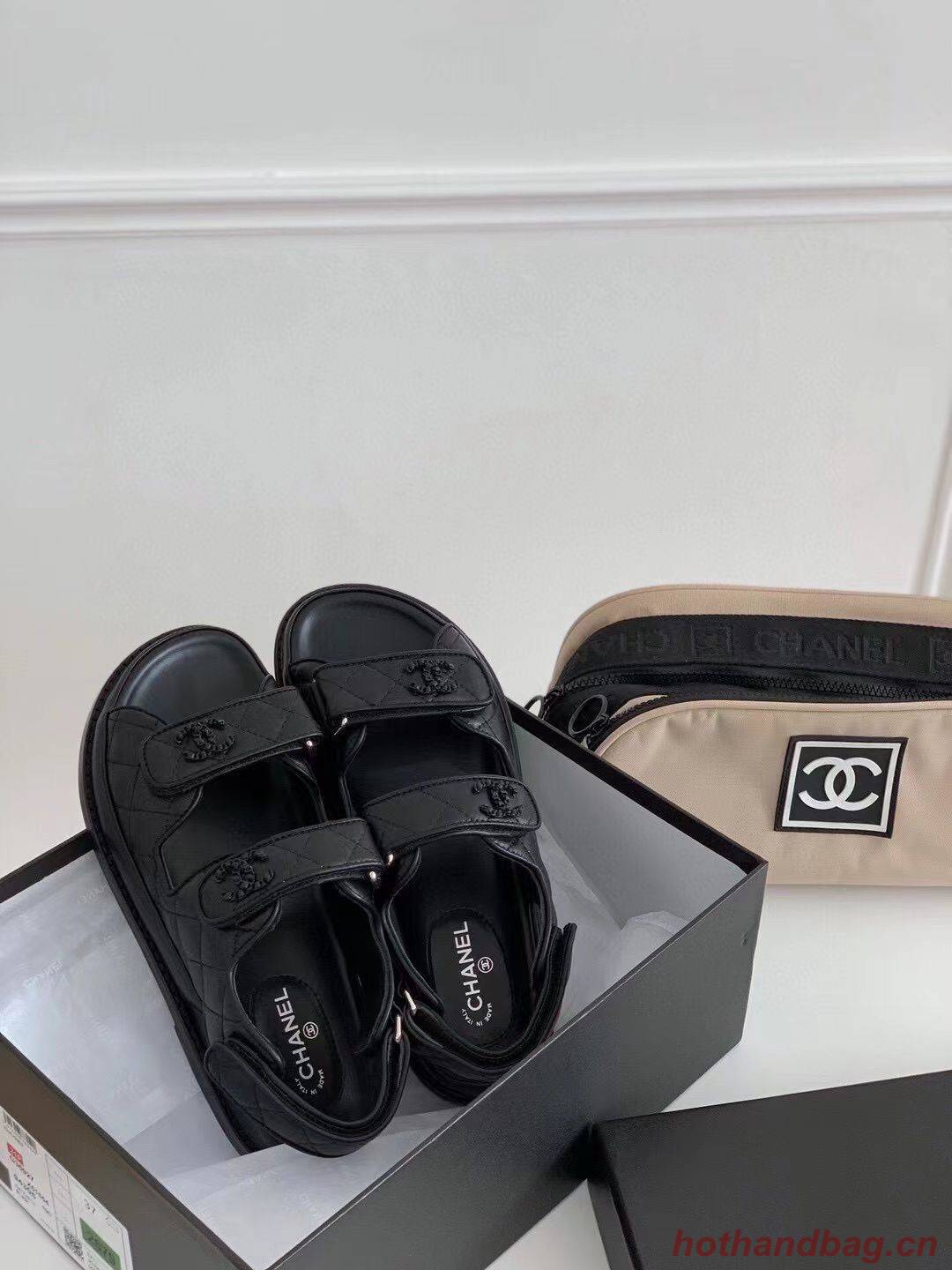 Chanel Smooth Original Leather Sandals C3597 Black Chanel Smooth Original Leather Sandals C3597 Black