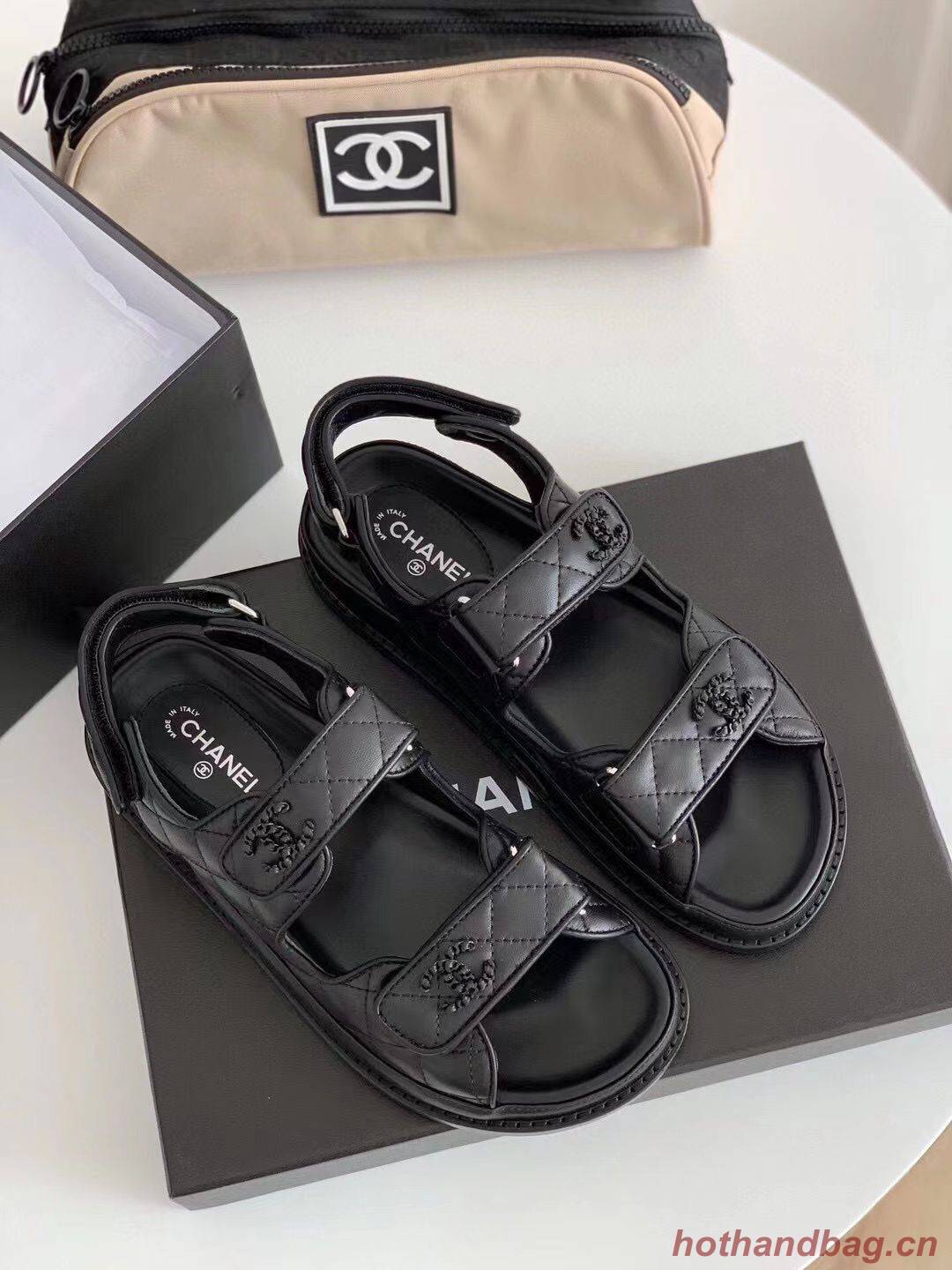 Chanel Smooth Original Leather Sandals C3597 Black Chanel Smooth Original Leather Sandals C3597 Black