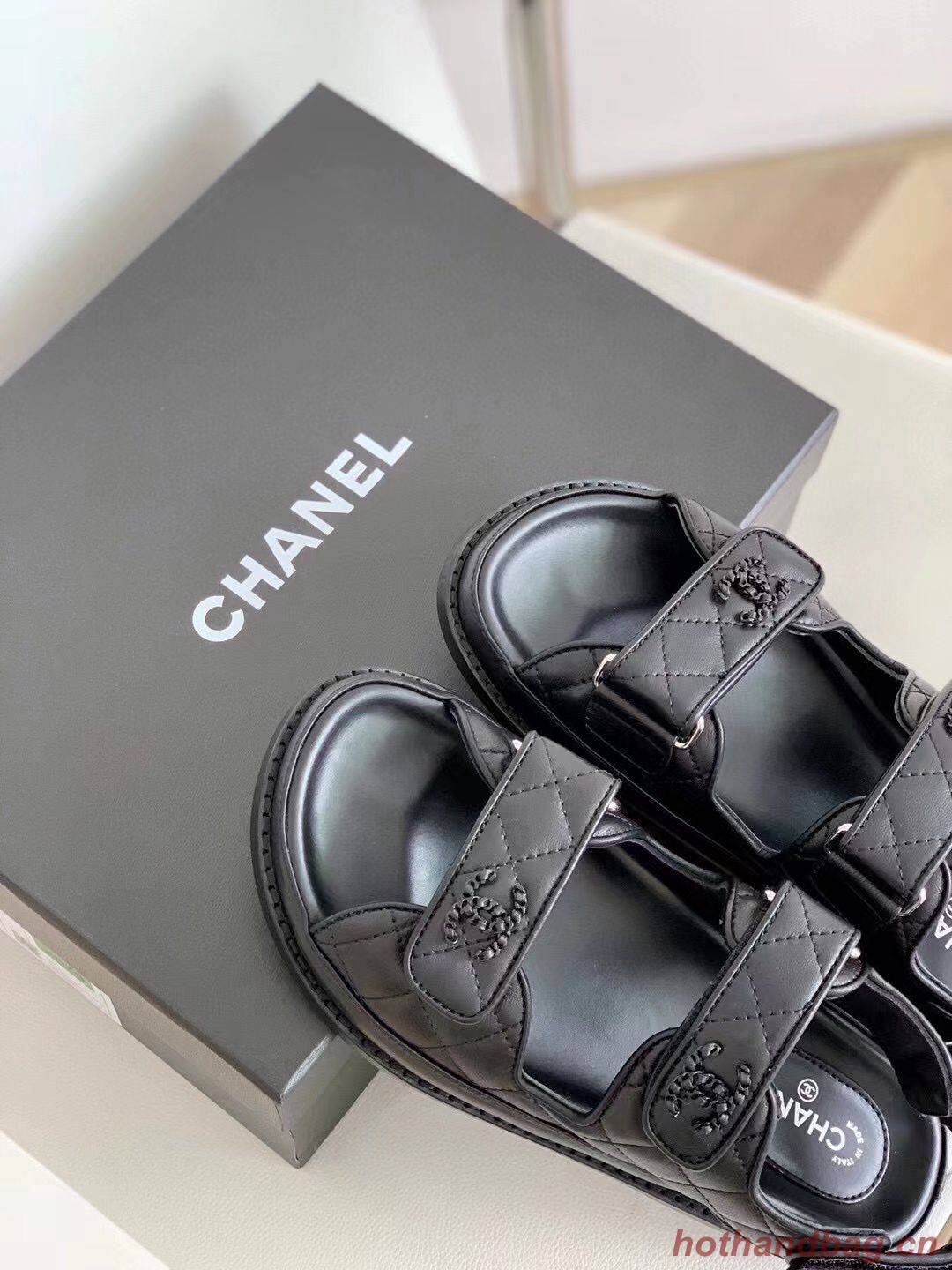 Chanel Smooth Original Leather Sandals C3597 Black Chanel Smooth Original Leather Sandals C3597 Black