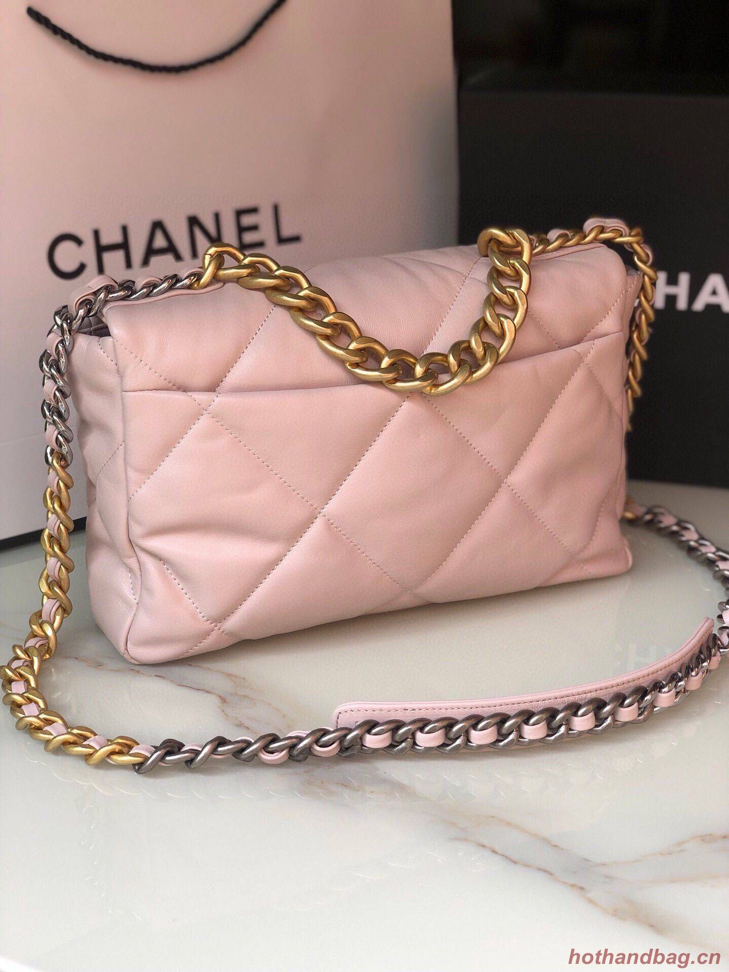 CHANEL Original Lambskin 19 Flap Bag AS1160 AS1161 light Pink CHANEL Original Lambskin 19 Flap Bag AS1160 AS1161 light Pink