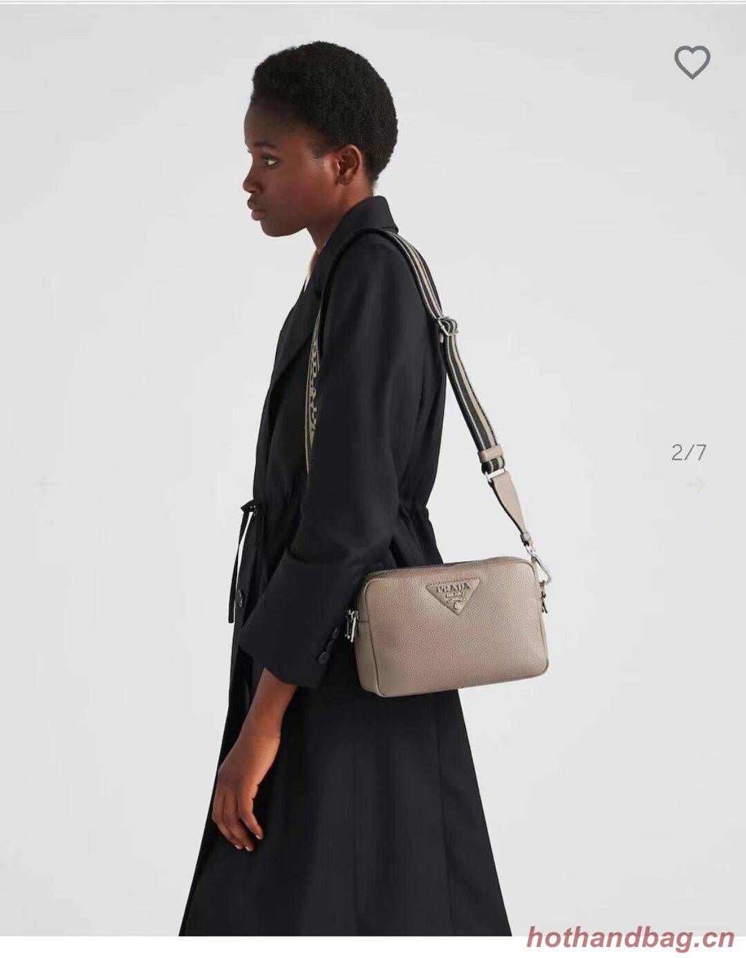 Prada Leather bag with shoulder strap 1DB820 gray Prada Leather bag with shoulder strap 1DB820 gray