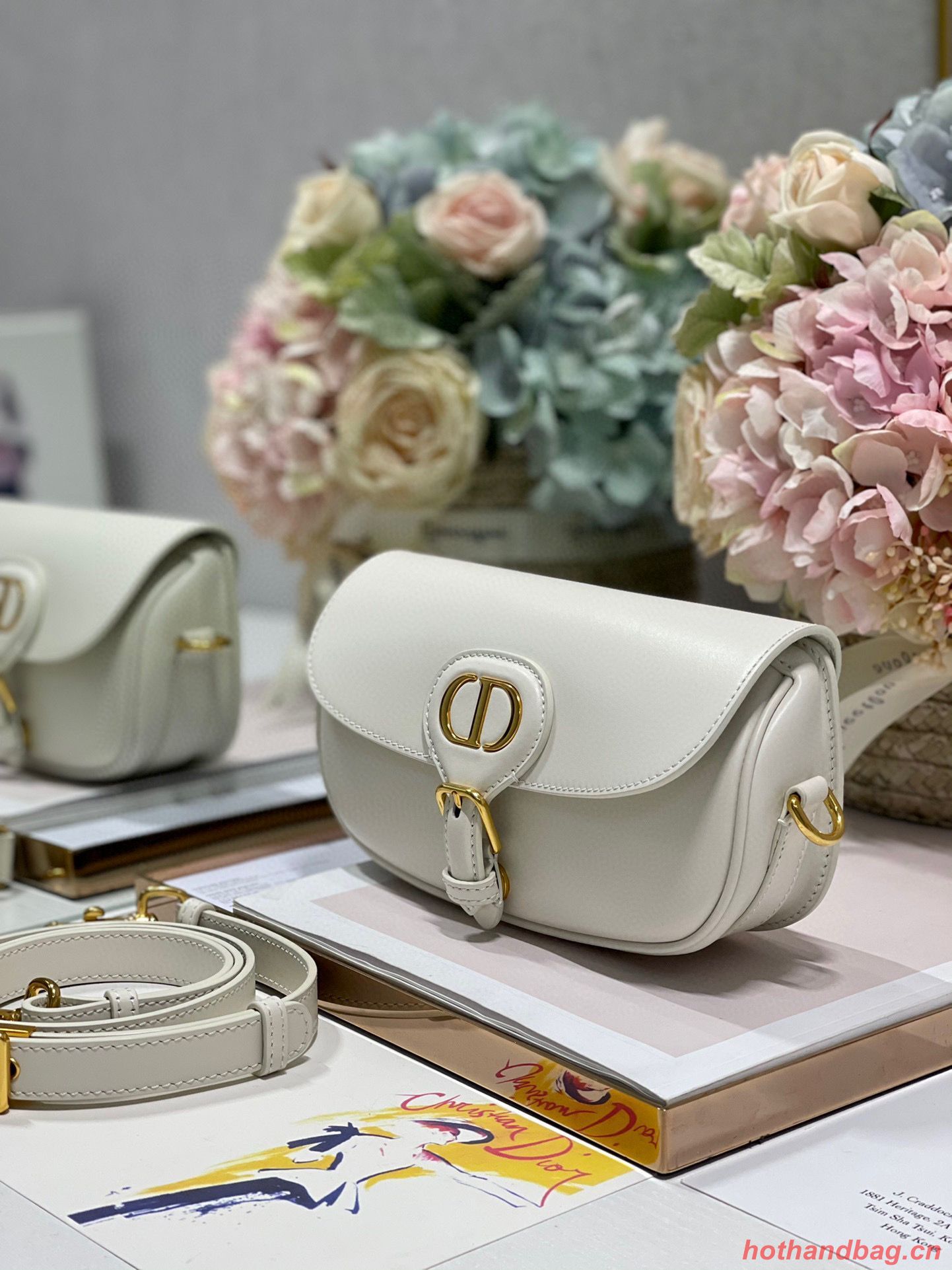 DIOR BOBBY EAST-WEST BAG Box Calfskin M9317S Off White DIOR BOBBY EAST-WEST BAG Box Calfskin M9317S Off White