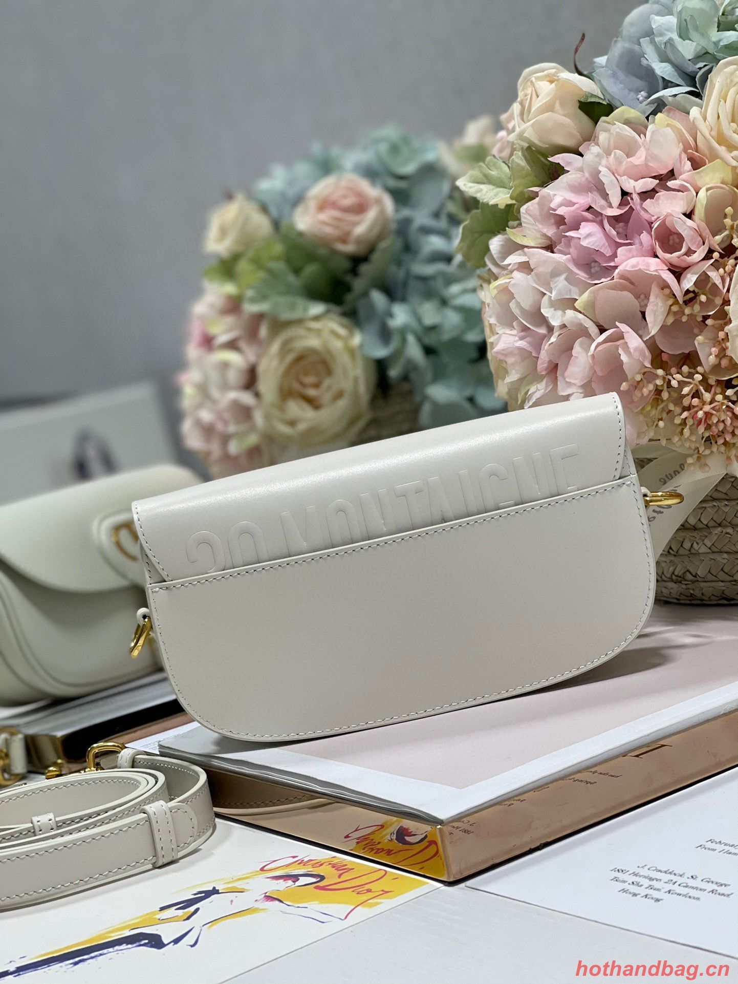 DIOR BOBBY EAST-WEST BAG Box Calfskin M9317S Off White DIOR BOBBY EAST-WEST BAG Box Calfskin M9317S Off White
