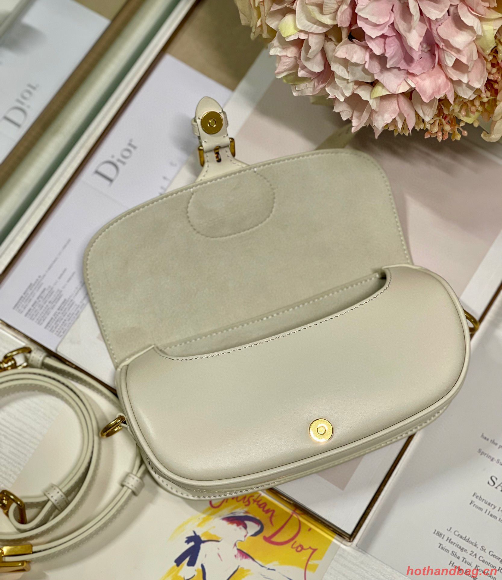DIOR BOBBY EAST-WEST BAG Box Calfskin M9317S Off White DIOR BOBBY EAST-WEST BAG Box Calfskin M9317S Off White