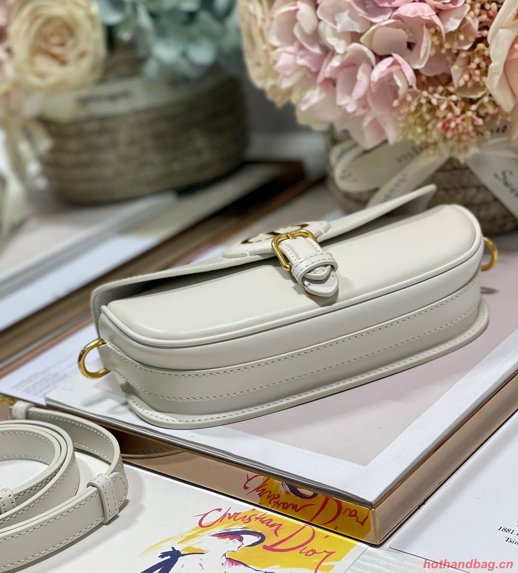 DIOR BOBBY EAST-WEST BAG Box Calfskin M9317S Off White DIOR BOBBY EAST-WEST BAG Box Calfskin M9317S Off White