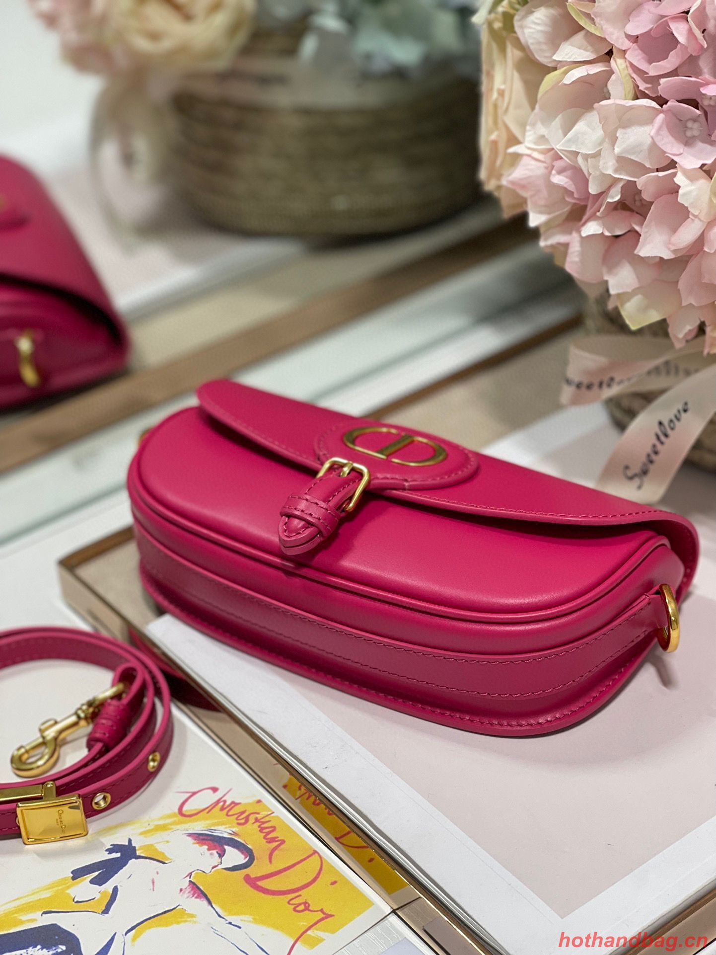 DIOR BOBBY EAST-WEST BAG Box Calfskin M9317S Rose DIOR BOBBY EAST-WEST BAG Box Calfskin M9317S Rose