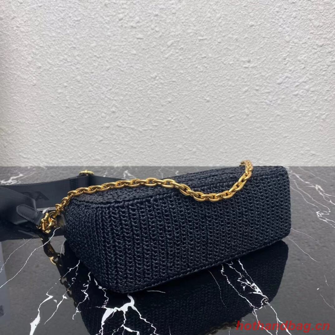 Prada Re-Edition 2005 raffia bag 1BH204 black Prada Re-Edition 2005 raffia bag 1BH204 black