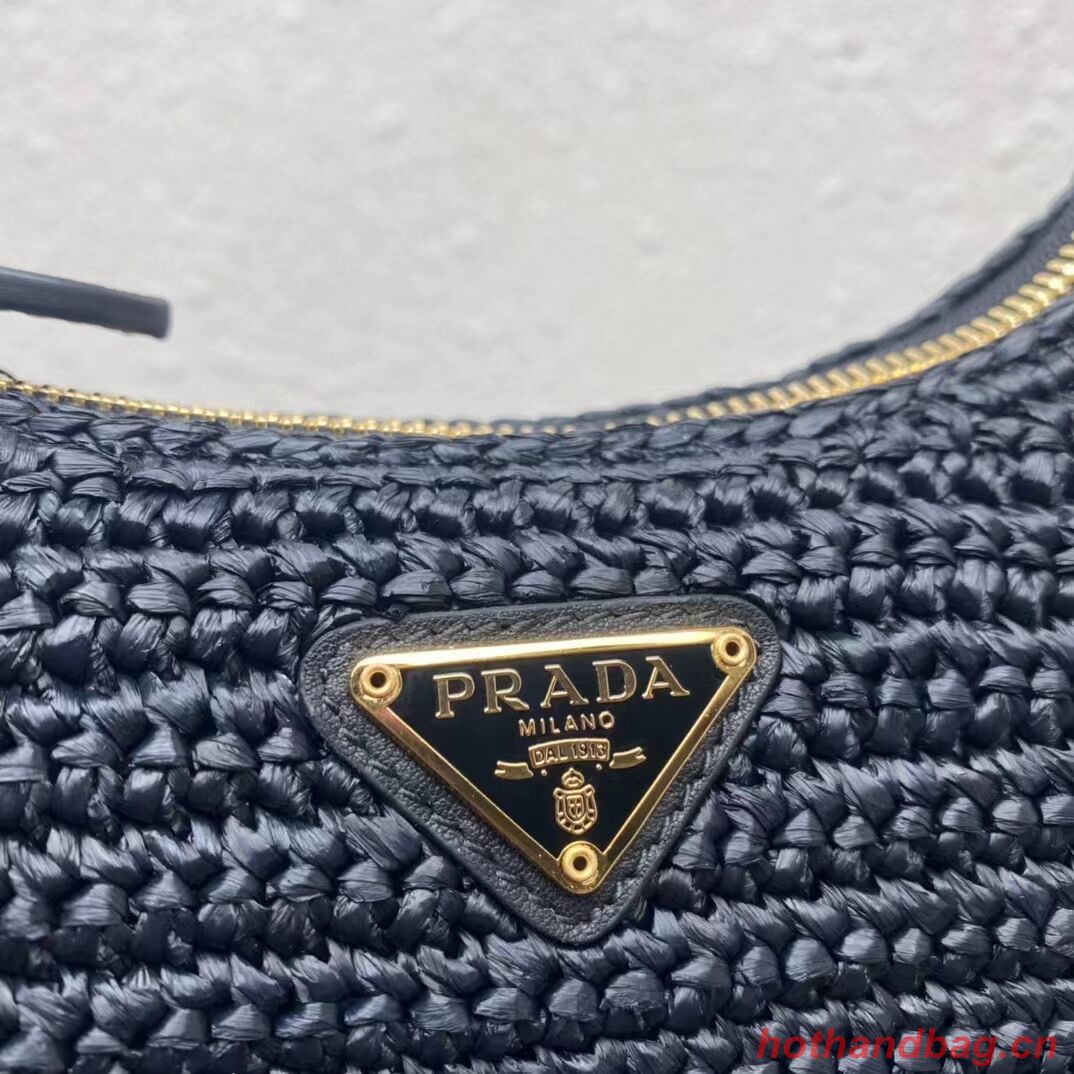 Prada Re-Edition 2005 raffia bag 1BH204 black Prada Re-Edition 2005 raffia bag 1BH204 black