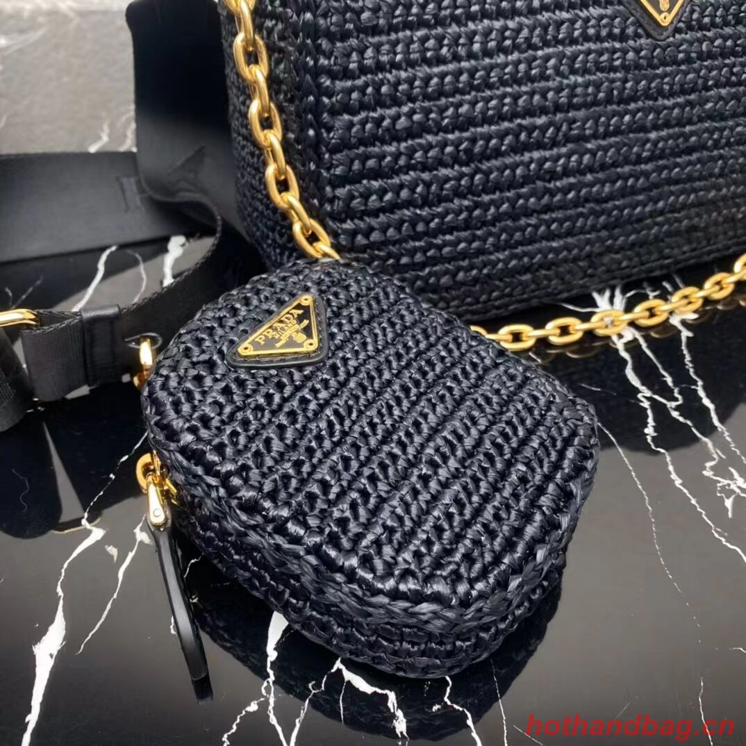 Prada Re-Edition 2005 raffia bag 1BH204 black Prada Re-Edition 2005 raffia bag 1BH204 black