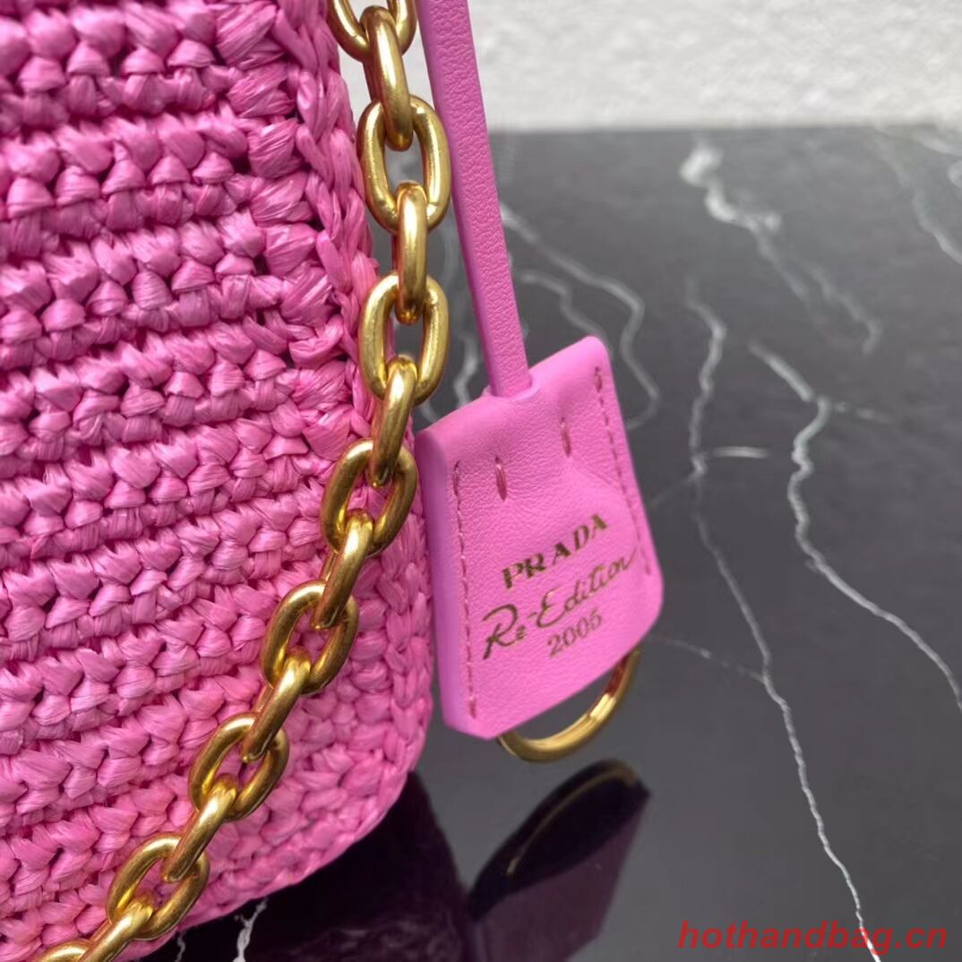 Prada Re-Edition 2005 raffia bag 1BH204 pink Prada Re-Edition 2005 raffia bag 1BH204 pink