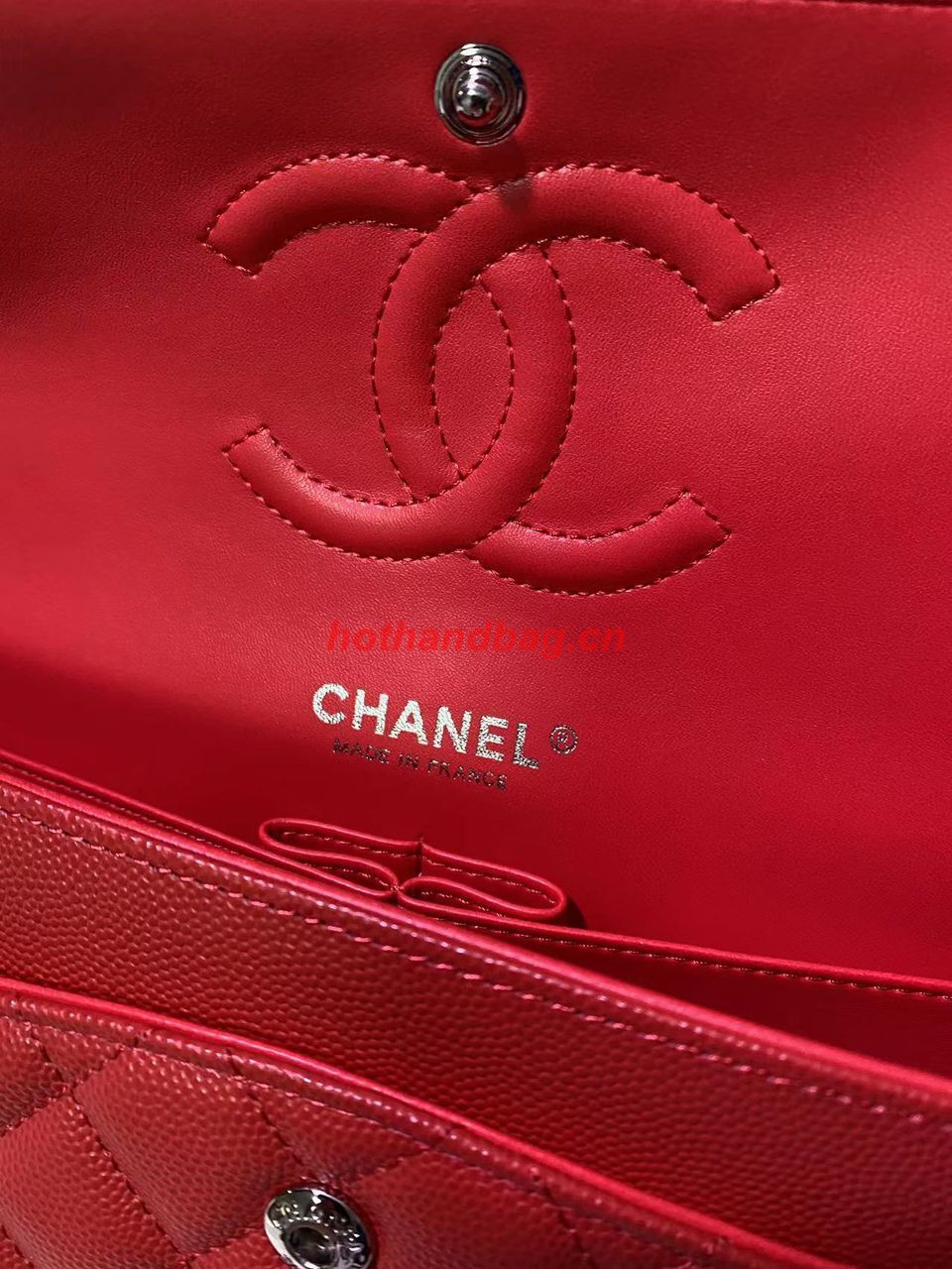Chanel Flap Shoulder Bag Original Caviar leather A1112 Red Chanel Flap Shoulder Bag Original Caviar leather A1112 Red
