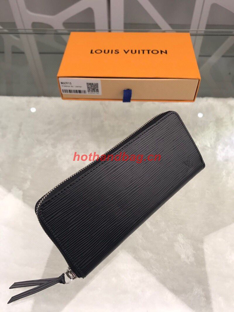 Louis Vuitton CARTERA CLEMENCE WALLET Original EPI Leather M60915 Black Louis Vuitton CARTERA CLEMENCE WALLET Original EPI Leather M60915 Black