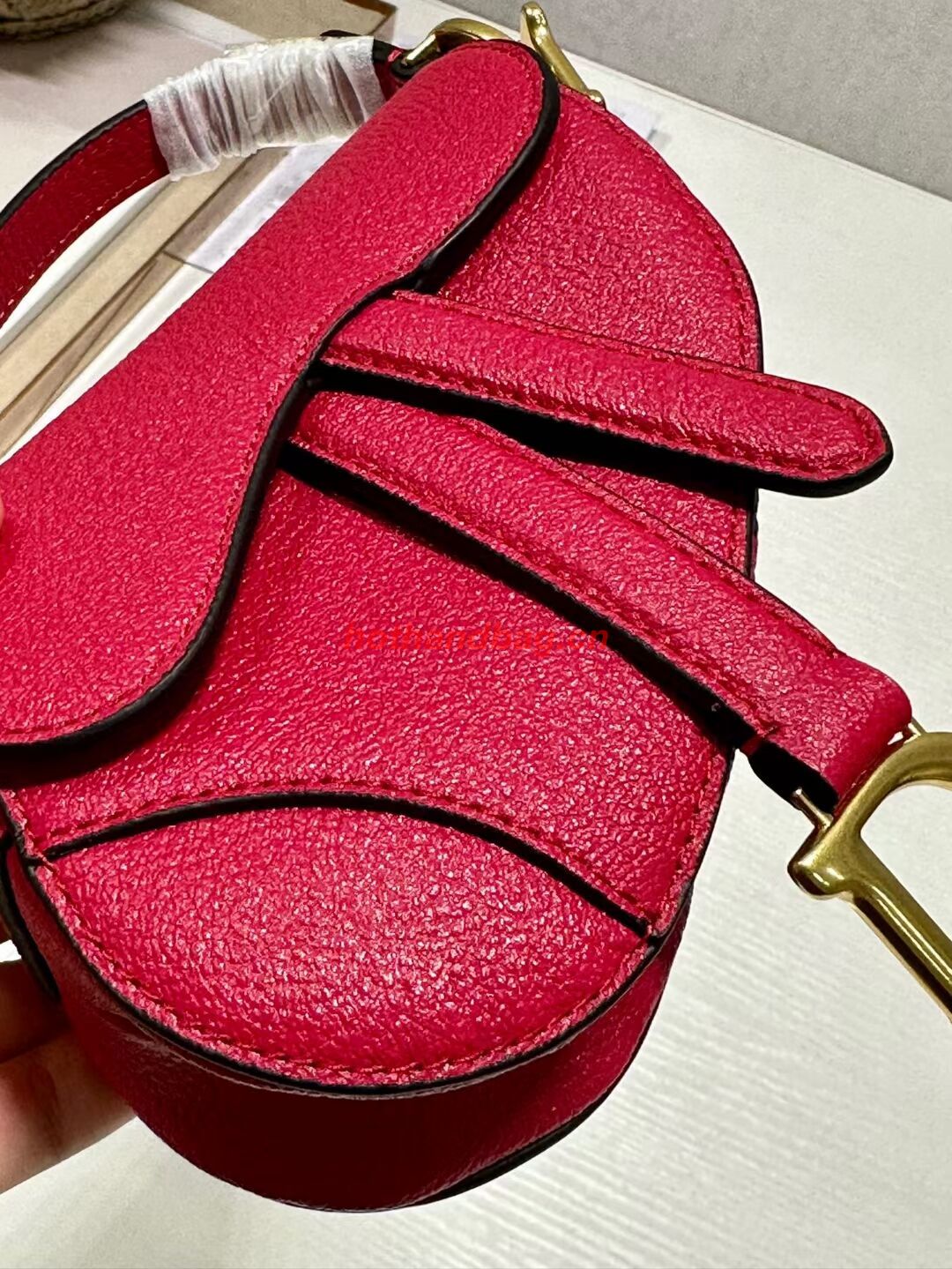 DIOR MICRO SADDLE BAG Antique Goatskin S5685CC red DIOR MICRO SADDLE BAG Antique Goatskin S5685CC red