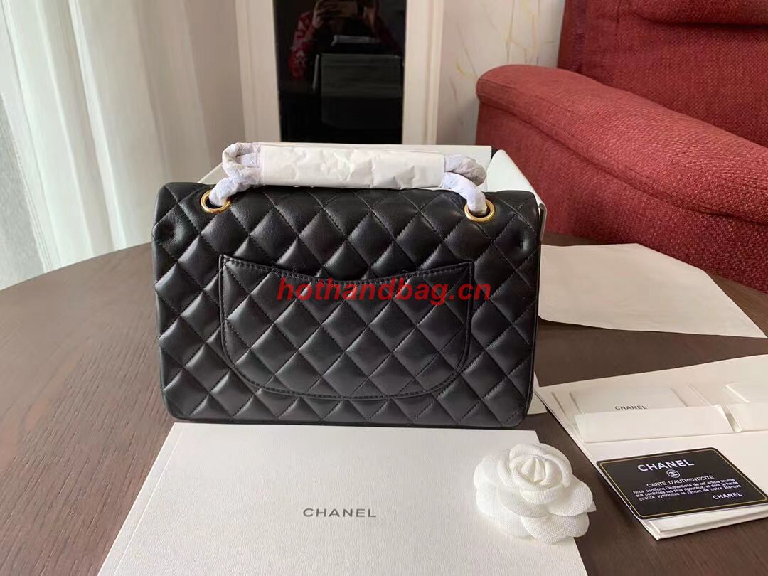 CHANEL Classic Handbag Lambskin Black 01112 & gold-Tone Metal CHANEL Classic Handbag Lambskin Black 01112 & gold-Tone Metal