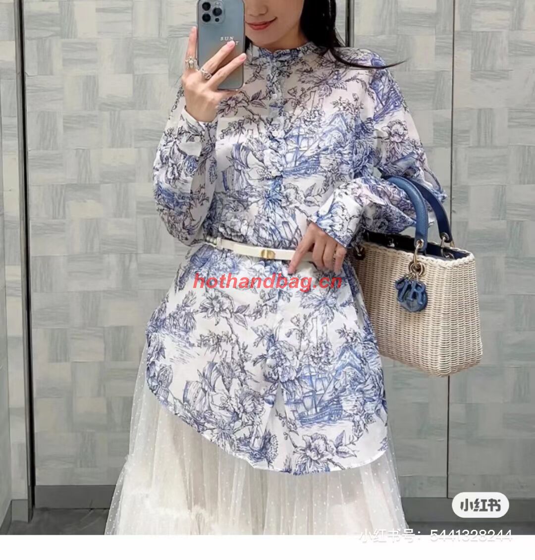 MEDIUM LADY DIOR BAG Natural Wicker and BlueLizard skin M0565 MEDIUM LADY DIOR BAG Natural Wicker and BlueLizard skin M0565