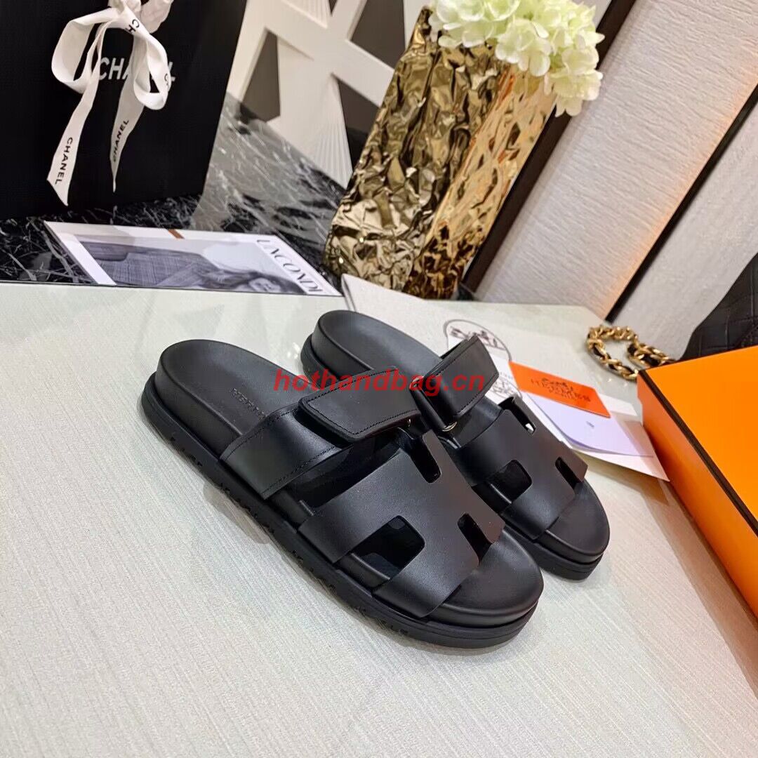 Hermes Shoes 2022 Chypre sandals HM63920 Black Hermes Shoes 2022 Chypre sandals HM63920 Black