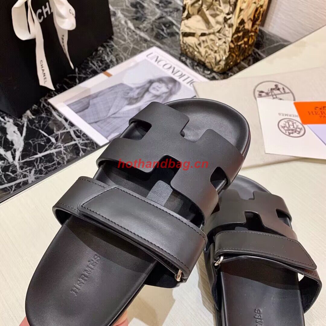 Hermes Shoes 2022 Chypre sandals HM63920 Black Hermes Shoes 2022 Chypre sandals HM63920 Black