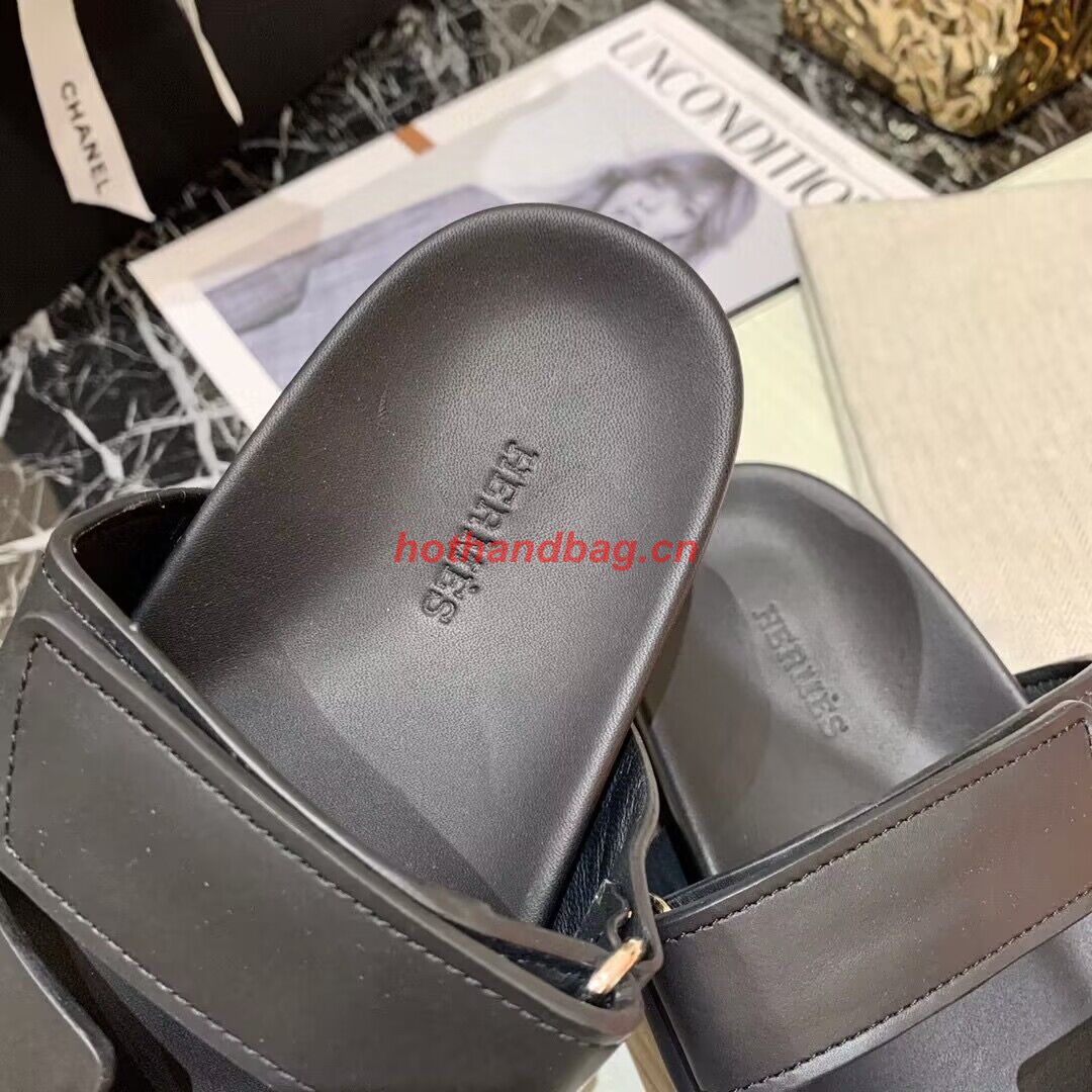 Hermes Shoes 2022 Chypre sandals HM63920 Black Hermes Shoes 2022 Chypre sandals HM63920 Black