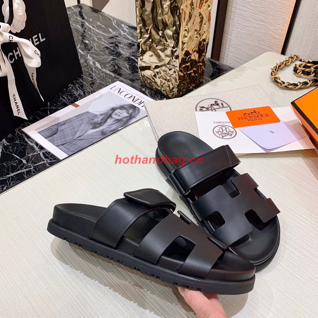 Hermes Shoes 2022 Chypre sandals HM63920 Black Hermes Shoes 2022 Chypre sandals HM63920 Black