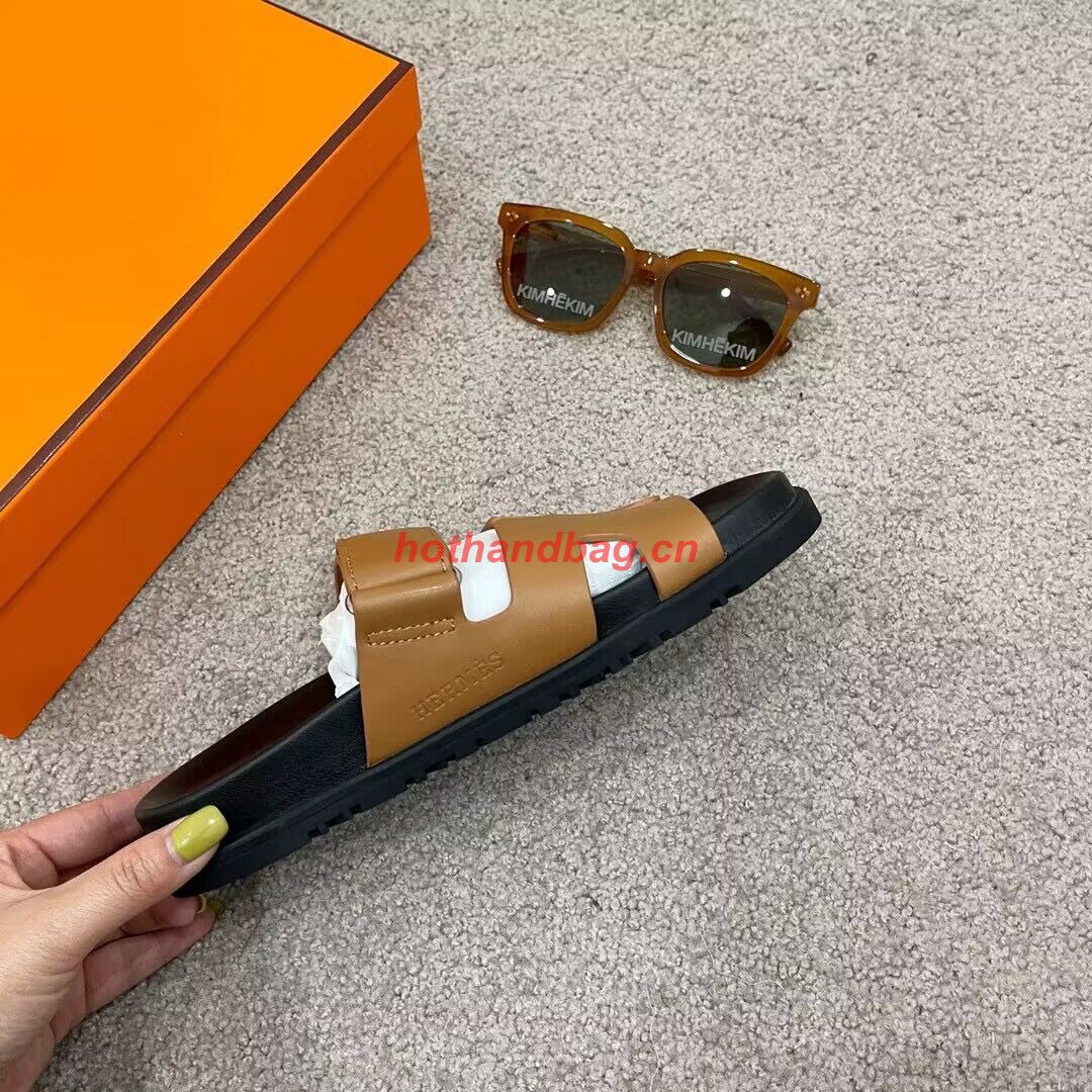 Hermes Shoes 2022 Chypre sandals HM63920 Brown Hermes Shoes 2022 Chypre sandals HM63920 Brown