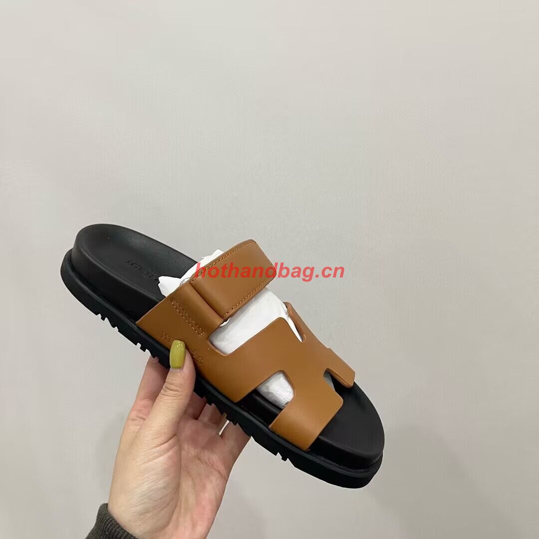 Hermes Shoes 2022 Chypre sandals HM63920 Brown Hermes Shoes 2022 Chypre sandals HM63920 Brown