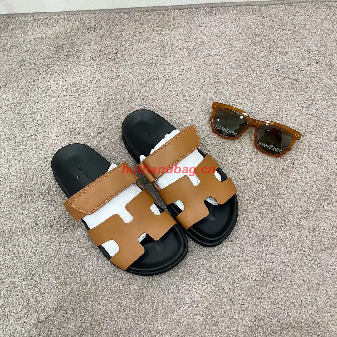 Hermes Shoes 2022 Chypre sandals HM63920 Brown Hermes Shoes 2022 Chypre sandals HM63920 Brown