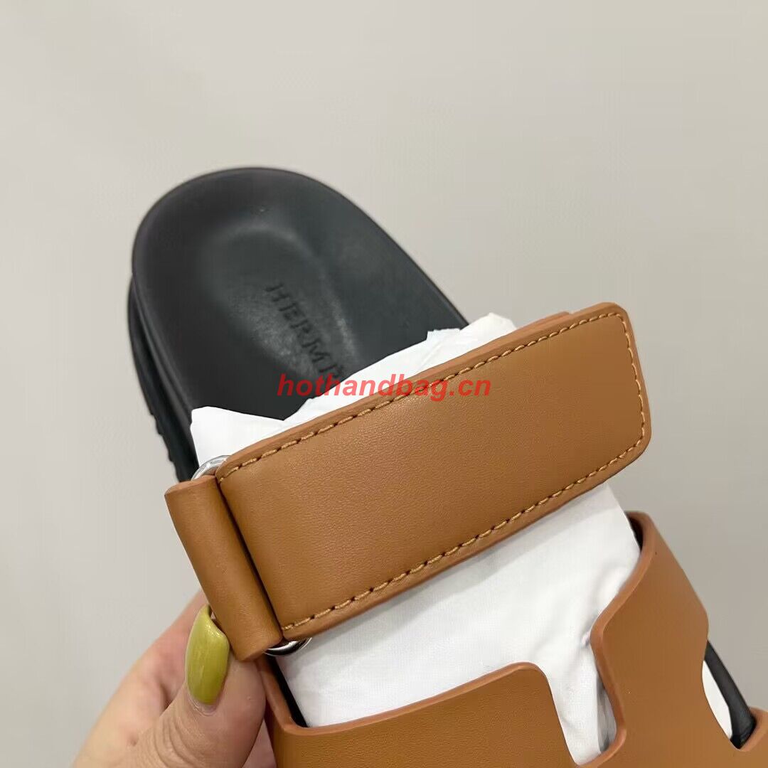 Hermes Shoes 2022 Chypre sandals HM63920 Brown Hermes Shoes 2022 Chypre sandals HM63920 Brown