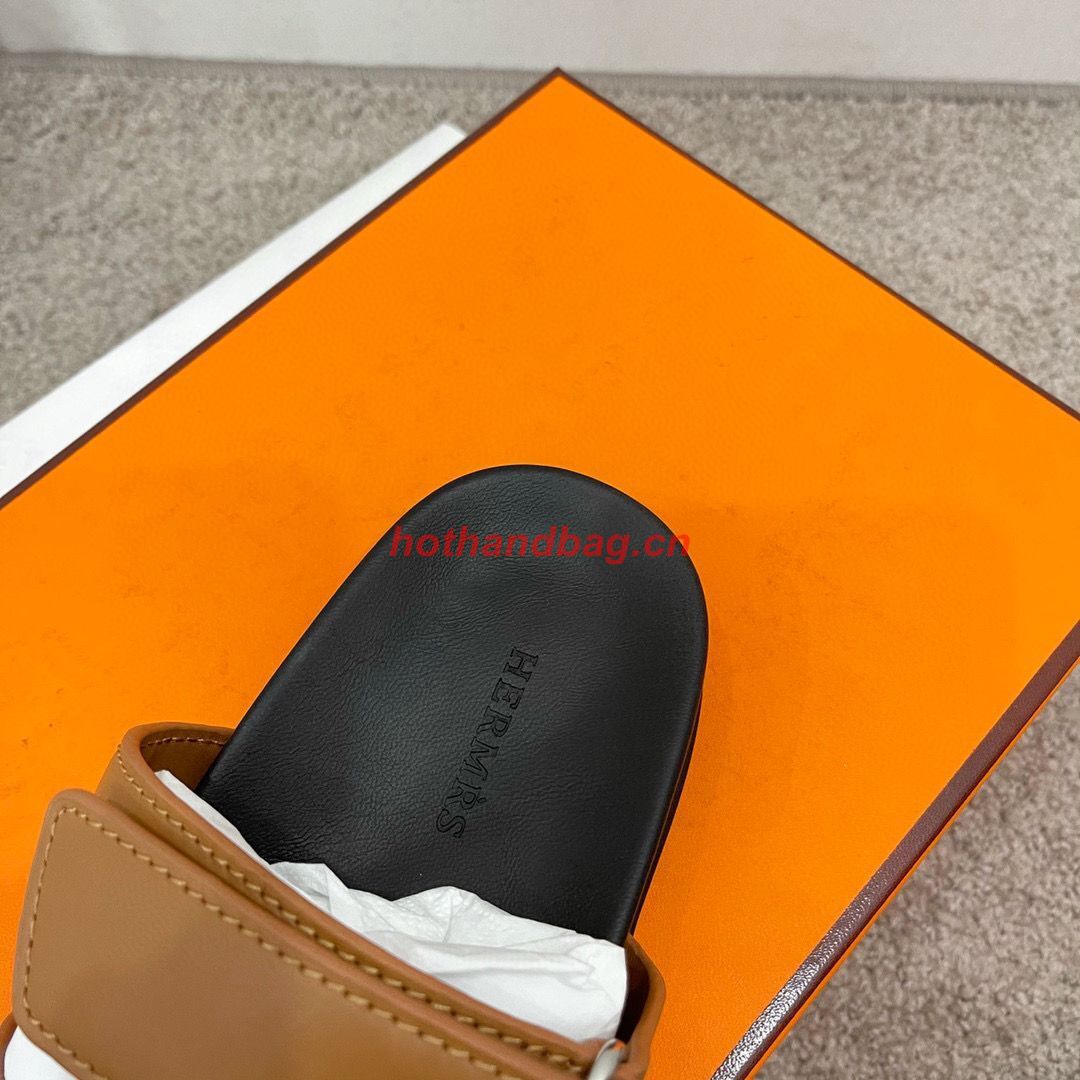 Hermes Shoes 2022 Chypre sandals HM63920 Brown Hermes Shoes 2022 Chypre sandals HM63920 Brown