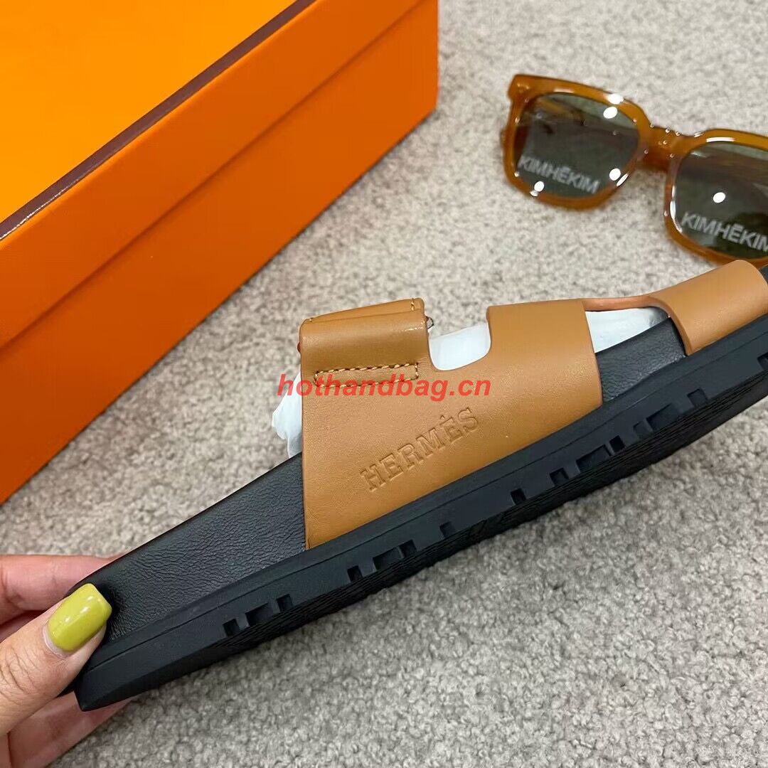 Hermes Shoes 2022 Chypre sandals HM63920 Brown Hermes Shoes 2022 Chypre sandals HM63920 Brown