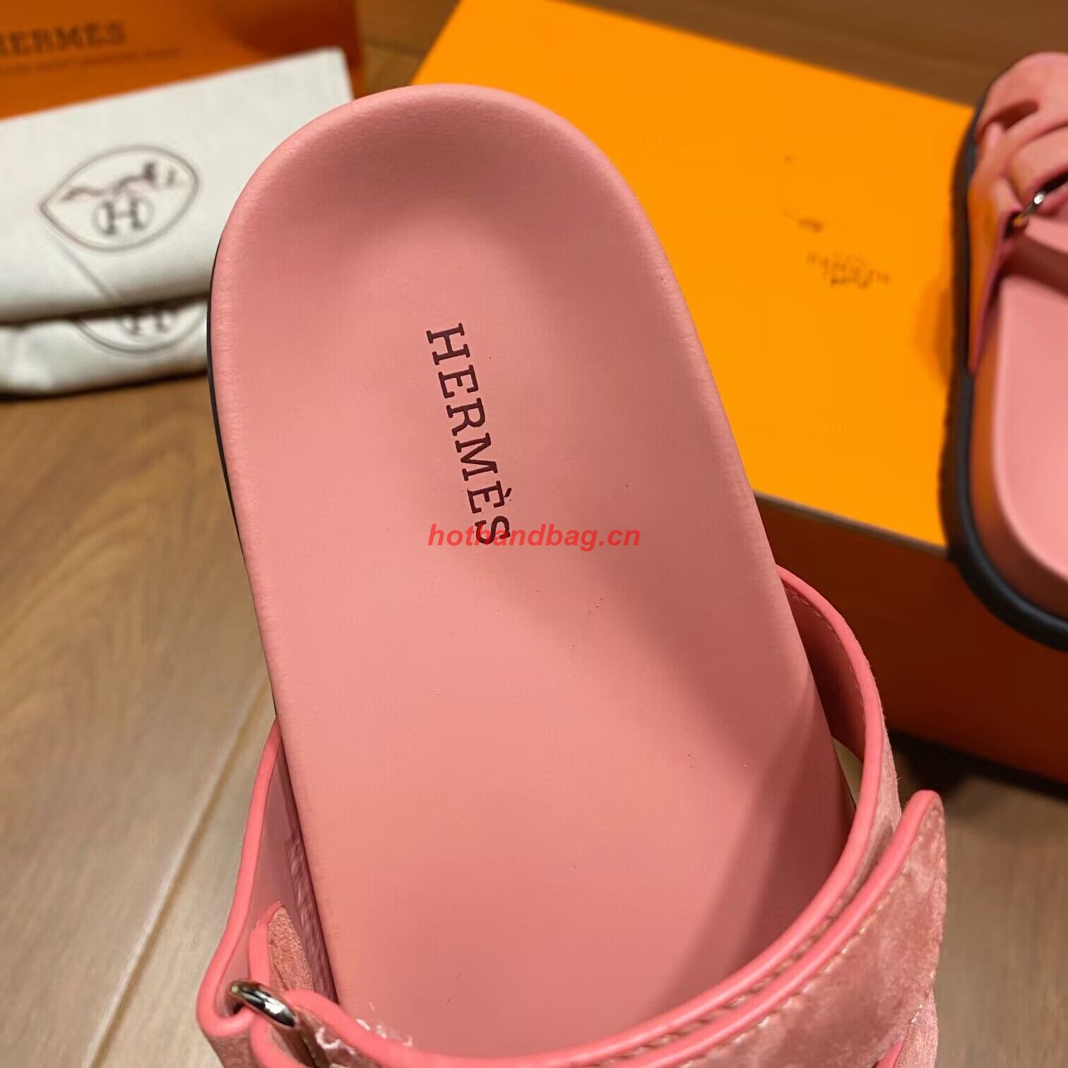 Hermes Shoes 2022 Chypre sandals HM63920 Pink Hermes Shoes 2022 Chypre sandals HM63920 Pink