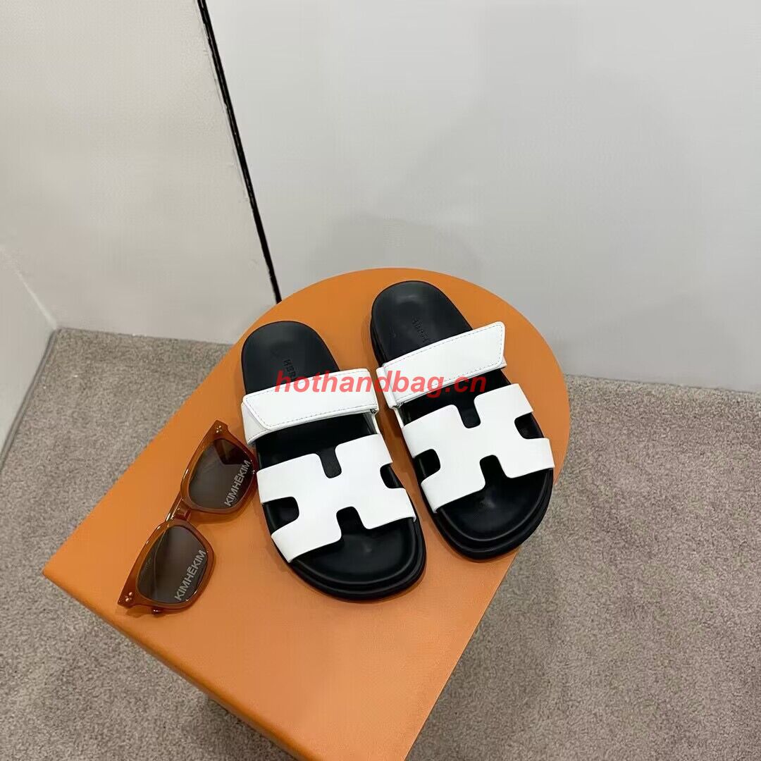 Hermes Shoes 2022 Chypre sandals HM63920 White Hermes Shoes 2022 Chypre sandals HM63920 White