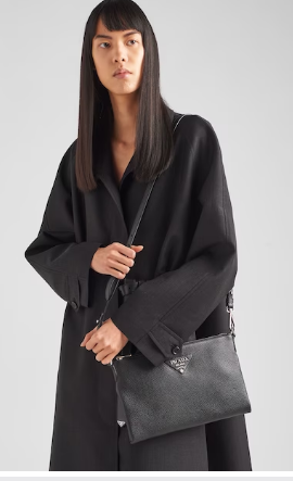 Prada Leather shoulder bag 1BH050 black Prada Leather shoulder bag 1BH050 black