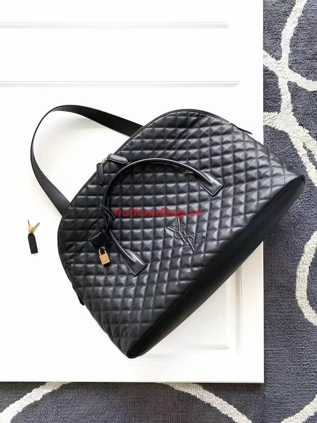 SAINT LAUREN ES GIANT TRAVEL BAG IN QUILTED LEATHER 736009 black SAINT LAUREN ES GIANT TRAVEL BAG IN QUILTED LEATHER 736009 black