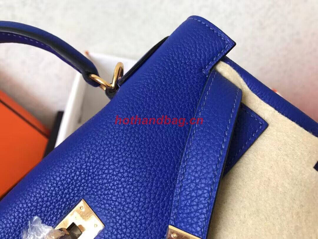 Hermes Kelly 25cm Shoulder Bags Togo KL2755 Electrooptic blue&gold Hermes Kelly 25cm Shoulder Bags Togo KL2755 Electrooptic blue&gold