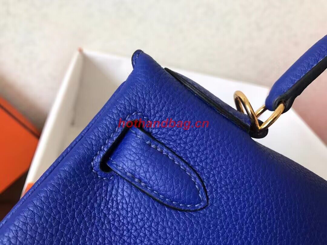 Hermes Kelly 25cm Shoulder Bags Togo KL2755 Electrooptic blue&gold Hermes Kelly 25cm Shoulder Bags Togo KL2755 Electrooptic blue&gold