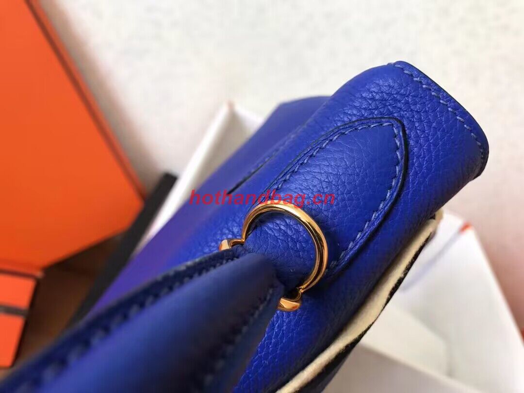 Hermes Kelly 25cm Shoulder Bags Togo KL2755 Electrooptic blue&gold Hermes Kelly 25cm Shoulder Bags Togo KL2755 Electrooptic blue&gold