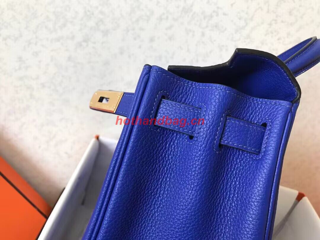Hermes Kelly 25cm Shoulder Bags Togo KL2755 Electrooptic blue&gold Hermes Kelly 25cm Shoulder Bags Togo KL2755 Electrooptic blue&gold