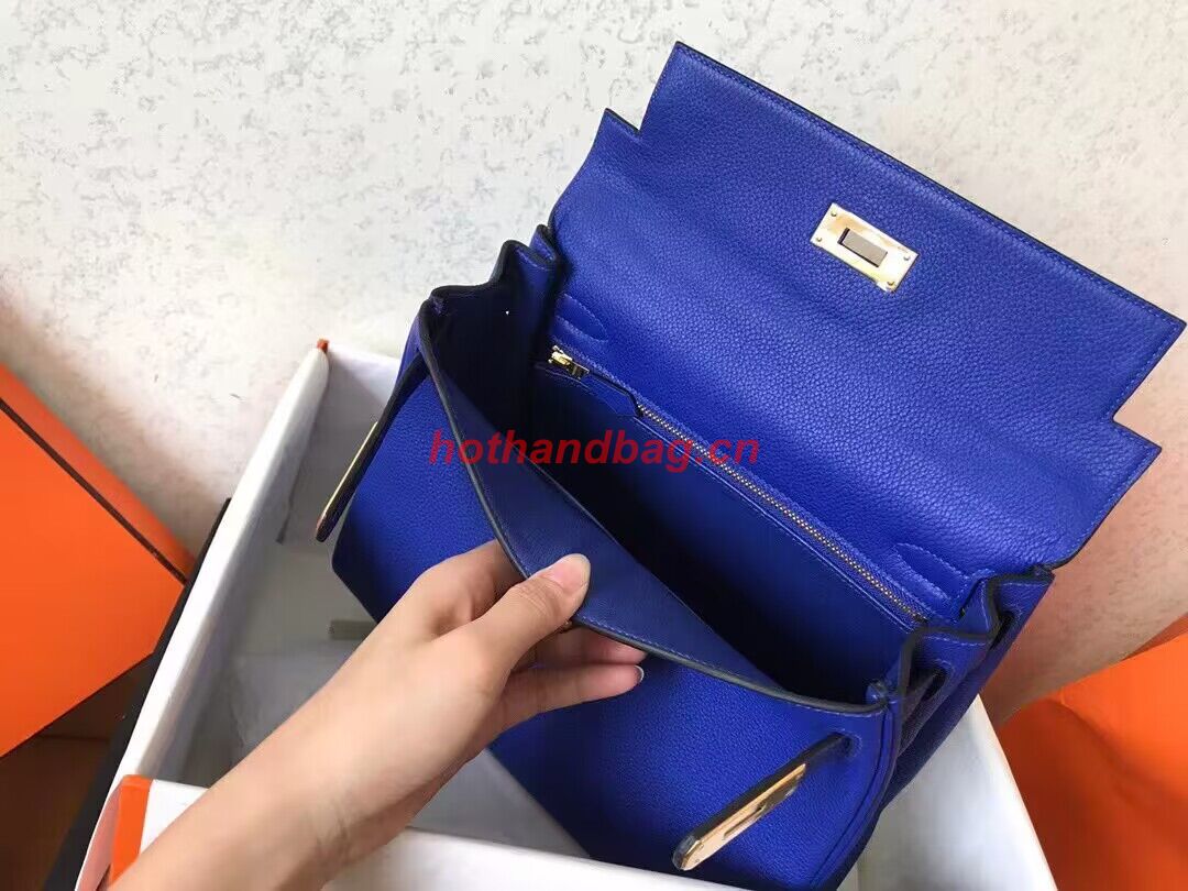 Hermes Kelly 25cm Shoulder Bags Togo KL2755 Electrooptic blue&gold Hermes Kelly 25cm Shoulder Bags Togo KL2755 Electrooptic blue&gold