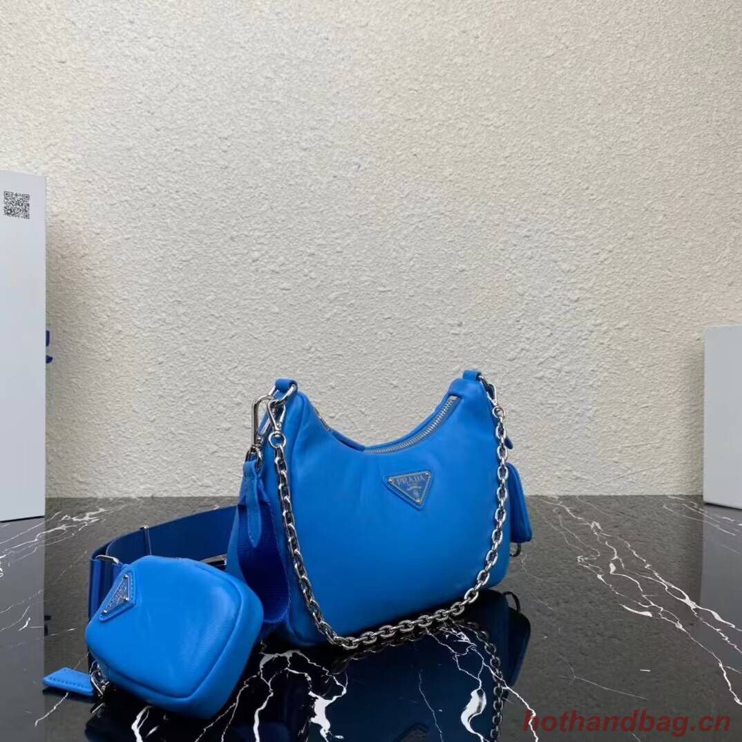 Prada Padded nappa-leather Re-Edition 2005 shoulder bag 1BH204 blue Prada Padded nappa-leather Re-Edition 2005 shoulder bag 1BH204 blue