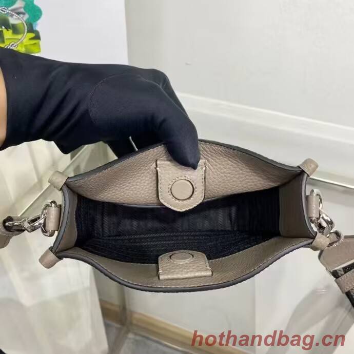 Prada Leather mini shoulder bag 1BH191 dark Grey Prada Leather mini shoulder bag 1BH191 dark Grey