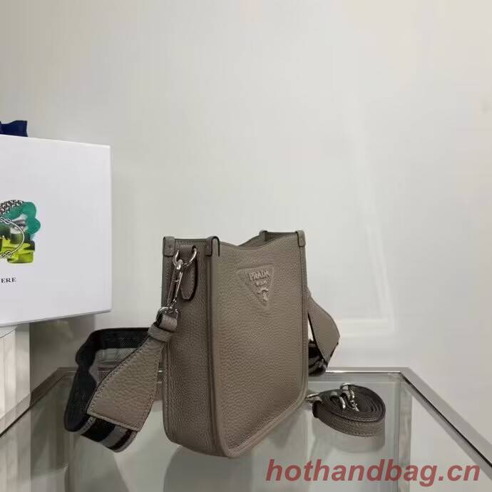 Prada Leather mini shoulder bag 1BH191 dark Grey Prada Leather mini shoulder bag 1BH191 dark Grey