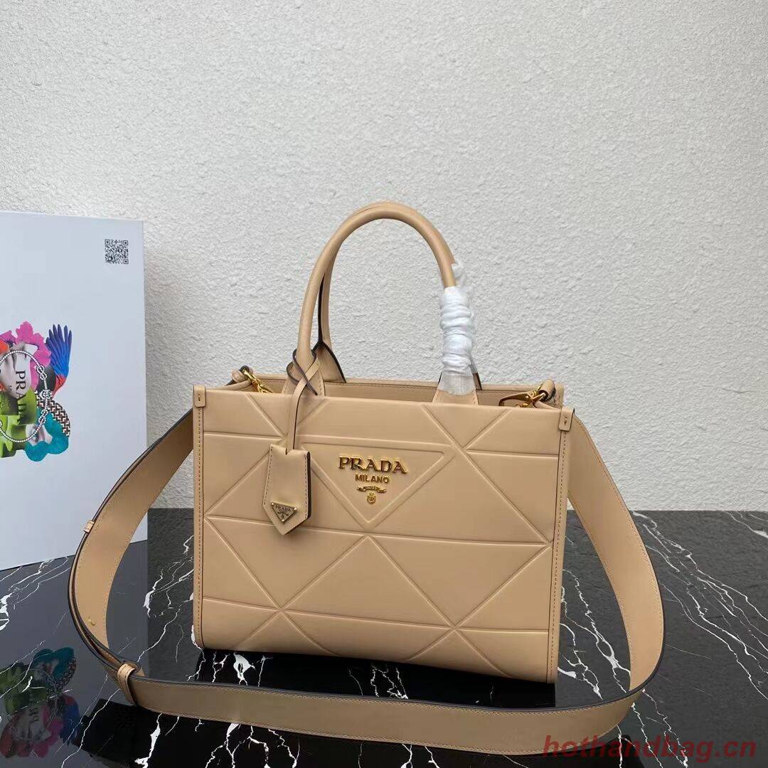 Small leather Prada Symbole bag with topstitching 1HH039 Sand Beige Small leather Prada Symbole bag with topstitching 1HH039 Sand Beige