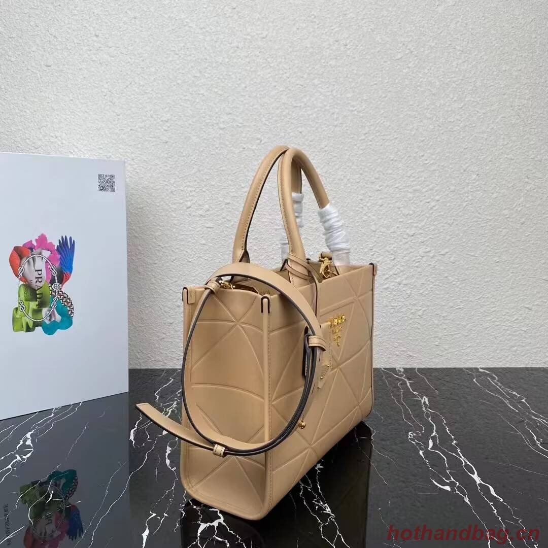 Small leather Prada Symbole bag with topstitching 1HH039 Sand Beige Small leather Prada Symbole bag with topstitching 1HH039 Sand Beige