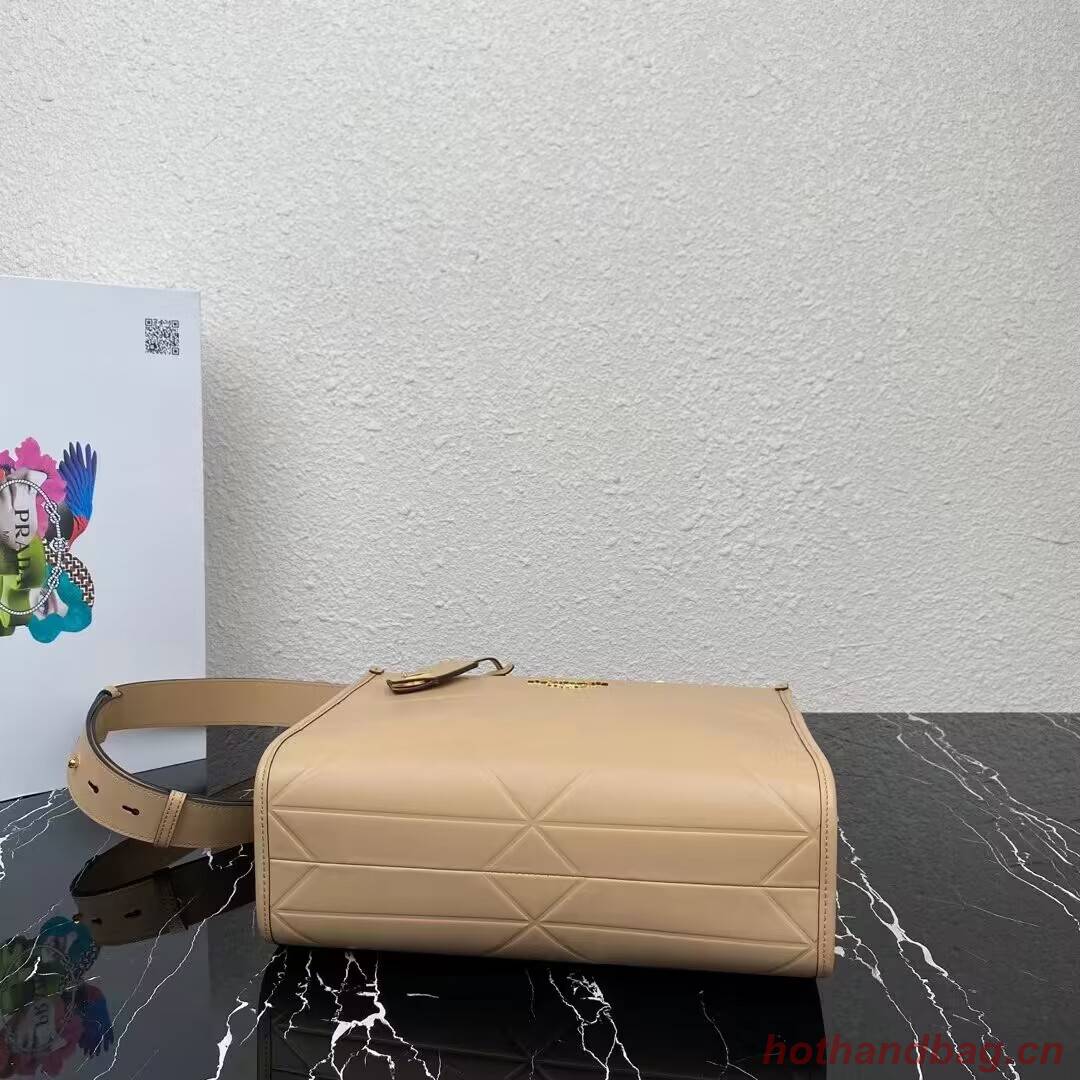 Small leather Prada Symbole bag with topstitching 1HH039 Sand Beige Small leather Prada Symbole bag with topstitching 1HH039 Sand Beige
