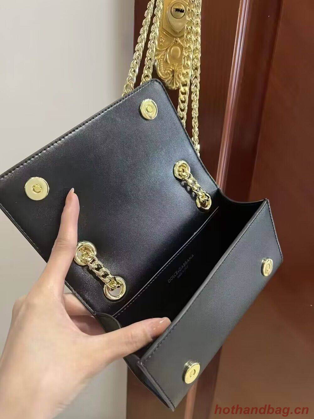 Dolce & Gabbana Origianl Leather Shoulder Bag 5535 Black Dolce & Gabbana Origianl Leather Shoulder Bag 5535 Black