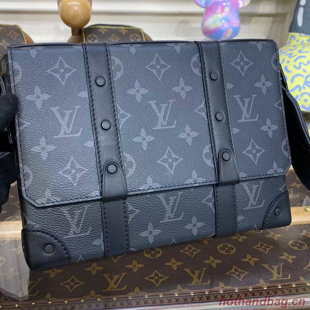 Louis Vuitton Monogram Eclipse Original Leather Trunk Bag M45727 Black Louis Vuitton Monogram Eclipse Original Leather Trunk Bag M45727 Black