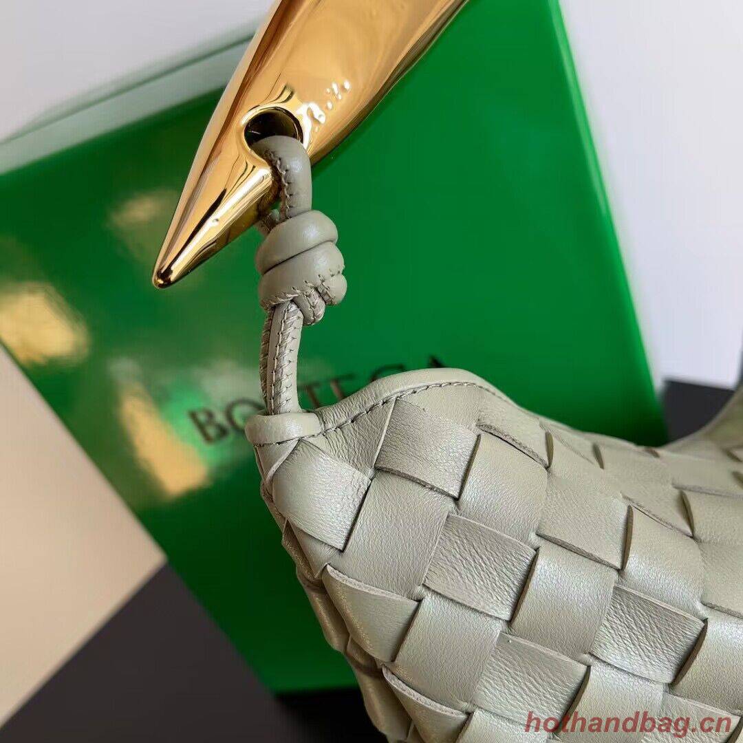 Bottega Veneta Sardine Intrecciato Gold Hardware Handle Bag 716082 Gray Green Bottega Veneta Sardine Intrecciato Gold Hardware Handle Bag 716082 Gray Green