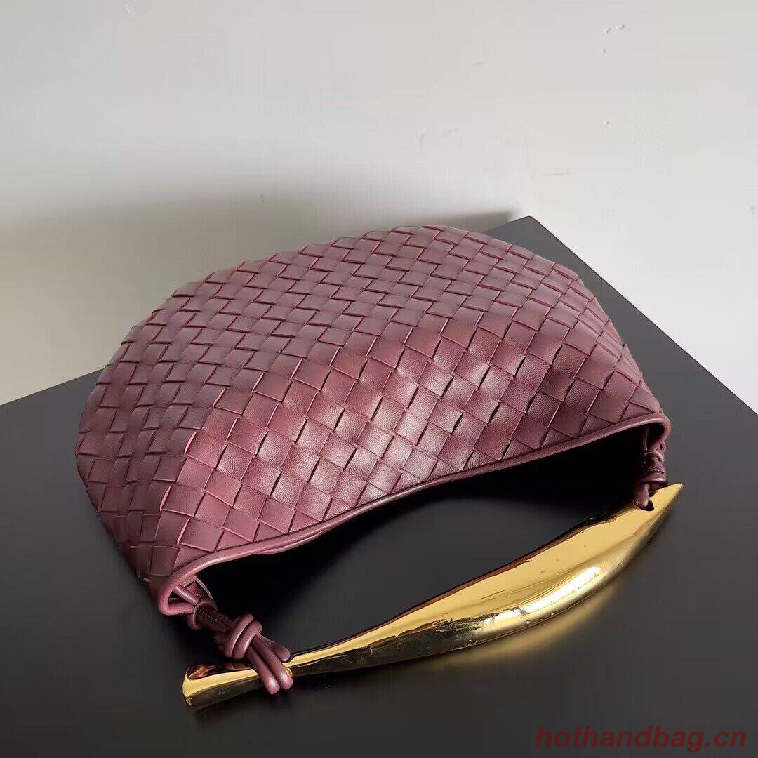 Bottega Veneta Sardine Intrecciato Gold Hardware Handle Bag 716082 Wine Bottega Veneta Sardine Intrecciato Gold Hardware Handle Bag 716082 Wine